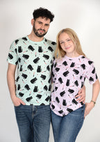 matching t‑shirt pair evil and cute cats, friend apparel